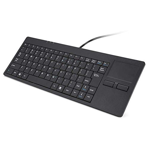 Kabelgebundene Tastatur, USB Tastatur Eingebautes Touchpad, ultradünne 82 Tasten Stummschaltung, HUB Port Minitastatur für Notebook/Schreibtisch von CCYLEZ