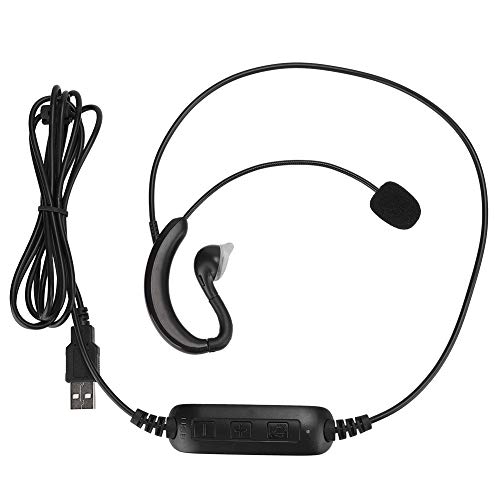 Kabelgebundener Ohrhörer, einseitiger Ohrhörer mit Mikrofon, USB Game Headsets, In Ear Stereo Kopfhörer für den Desktop, Notebook von CCYLEZ