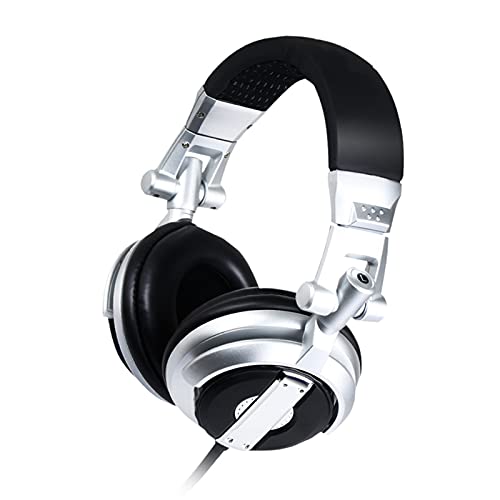 Kabelgebundenes Kopfhörer, Full Cover Ohrhörer, Gaming Headset, HiFi Rotating Foldable Headphones, Bass Surround Technologie, für VR Raumaufzeichnungsspiele(Silver) von CCYLEZ