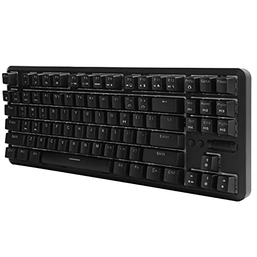 Kabellose, Kabelgebundene Mechanische Tastatur, 87 Tasten Dual Mode Gaming Tastatur mit 18 Bunten RGB Lichtern, 1,6 M USB Kabelgebundene Tastatur für Desktop, PC, Notebook, Laptop(schwarz) von CCYLEZ