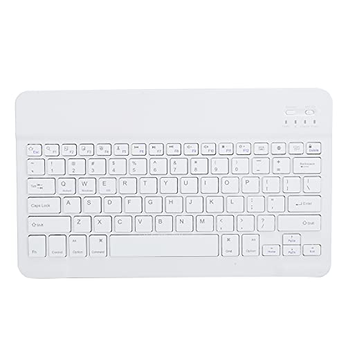 Kabellose Bluetooth-Tastatur, Tragbare -Tastatur, Ultradünne 12,9-Zoll-Tastatur, Tastatur mit Quadratischer Kappe, mit Ladekabel, für Tablet, Telefon, Computer, Laptop(Weiß) von CCYLEZ