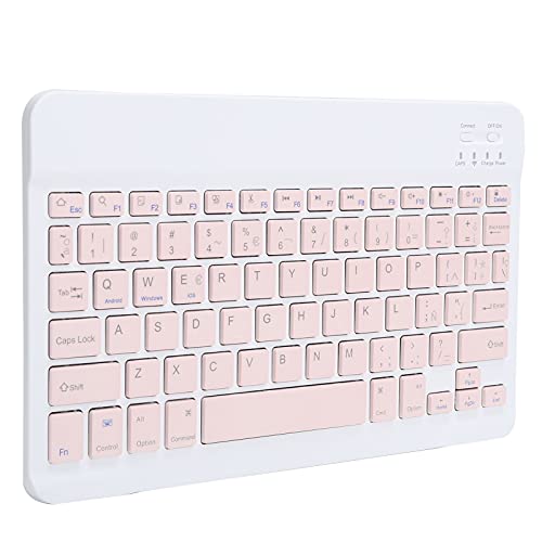 Kabellose Bluetooth Tastatur, Tragbare Ultradünne Spanische Tastatur Eingebaute 180 MAh Lithiumbatterie, Gaming Tastatur für Tablets, PC, Handys, Laptops(Rosa) von CCYLEZ