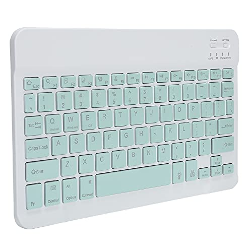 Kabellose Bluetooth Tastatur, Ultradünne Programmierbare Tastatur mit RGB Hintergrundbeleuchtung, 10-Zoll Gaming Tastatur, für Tablet, Telefon, Desktop, Computer(hellgrün) von CCYLEZ