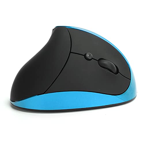 Kabellose Optische Vertikale Maus, Maus mit Rechtem Griff der 3. Generation, Ergonomische Mäuse, 800/1200/1600 DPI Einstellbar, Büro-Gaming-Computermäuse.(Blau) von CCYLEZ