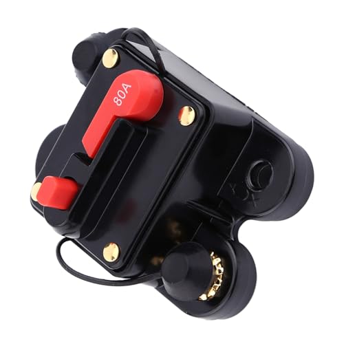 Leistungsschalter Reset Sicherung Schalter, 1pc DC12V 80-300A Auto Marine Boat Bike Stereo Audio Reset Sicherung Leistungsschalter für Schaltung von Autoradios Elektroautos(80A) von CCYLEZ