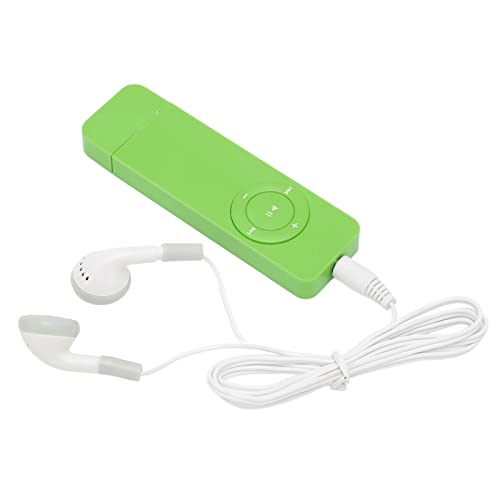 MP3 Player, USB MP3 Player Im Taschenformat mit 180 mAh Akku für Sportliches Laufen, Musikplayer mit Verlustfreiem Sound (Grün) von CCYLEZ