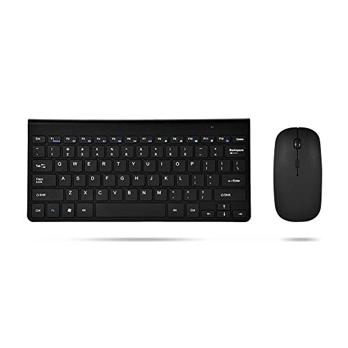 Mausset für kabellose Tastatur, schlankes, wasserdichtes 2,4-GHz-kabelloses Tastatur- und Mauskit für Desktop-Laptops(Schwarz) von CCYLEZ