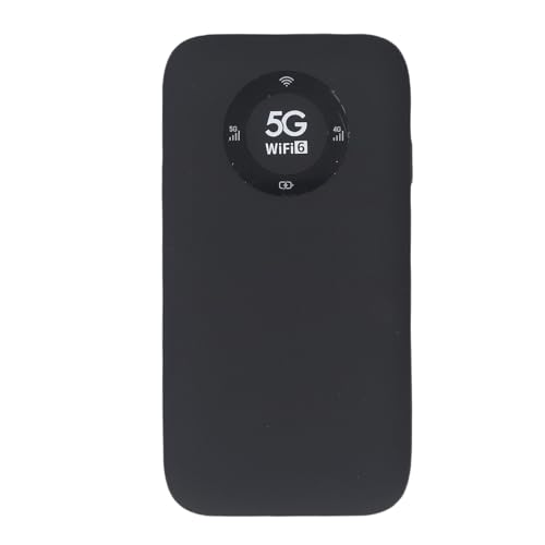 Mobiler 5G-WLAN-Hotspot, Tragbarer WLAN-Router mit 7100-mAh-Akku, SIM-Kartensteckplatz für Unterwegs, Bis zu 16 Geräte, 2,77 Gbit/s Geschwindigkeit (Black) von CCYLEZ