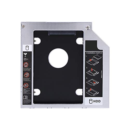 Optischer Schacht Caddy für Festplatte, universelles 9,5 mm Aluminium SATA Festplatten SSD Gehäuse Festplatten Schacht Caddy Optischer DVD Adapter für Laptops von CCYLEZ