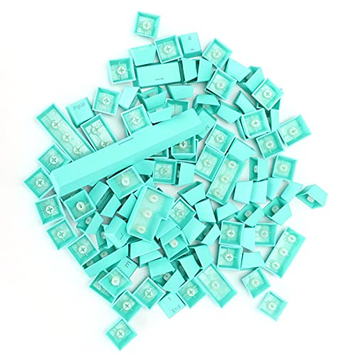 PBT Keycaps 108 Tasten Ergonomisches Design Bunte Game Keycap für 61/64/87/104/108 Tasten Mechanische Tastatur(Cyan) von CCYLEZ