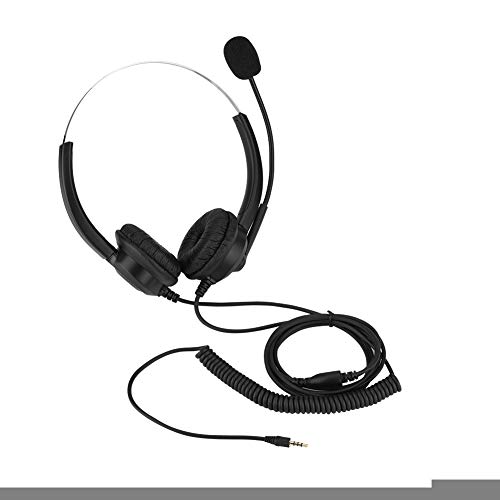 PC Call Center Headset, Computer Phone Kopfhörer dehnbarer Stirnband mit Geräuschunterdrückung MIkrofon, Verlustfreiem Sound, Kompatibel mit Computer, Telefon, Desktop Box(3.5 mm Stecker) von CCYLEZ