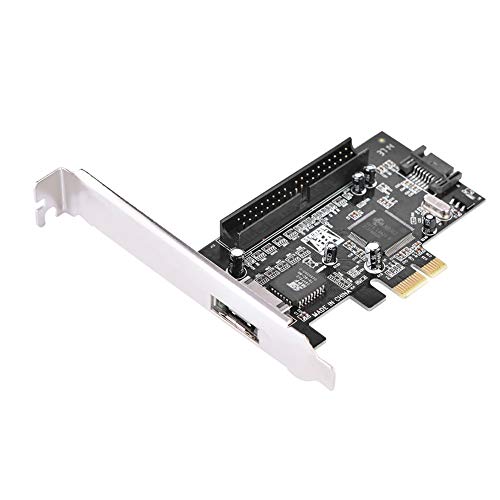 PCIe SATA Adapterkarte, PCI E zu ATA133 + SATA II + ESATA RAID Karte mit Laufwerks CD, 1 interne SATA Schnittstelle und 1 Externe eSATA und 1 interne ATA133 Schnittstelle von CCYLEZ