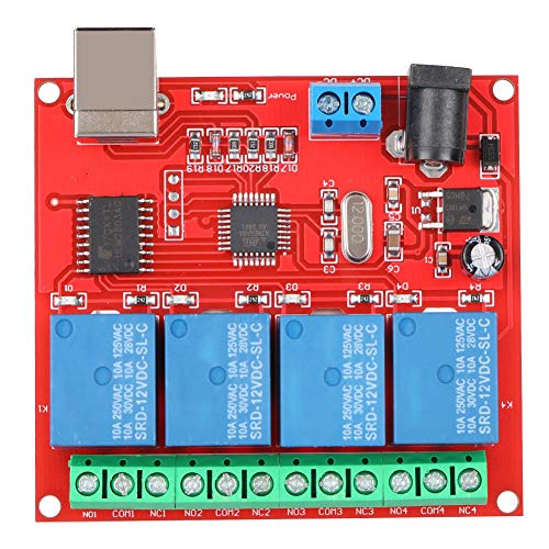 Relaismodul, 4-Kanal 12V Computer USB Smart Switch Modul, PC Relay Switch Controller PC Relais Modul Erweiterungskarte von CCYLEZ