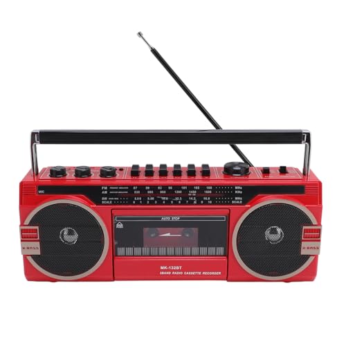 Retro Kassetten Tape Player, AM FM SW Radio mit Bluetooth Lautsprecher, Kassette Zum MP3 Konverter, USB Wiedergabe, MP3 Wiedergabe, Klebebahn Recorder Player (EU-Stecker) von CCYLEZ