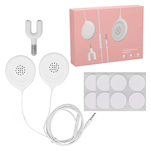 Schwangerschaft Kopfhörer, mit Audio Splitter, Prenatal Bauch Lautsprecher, Kompatibel mit Typ C, 3,5 mm Audiogeräten, Geschenk für Schwangere Frau, weiß von CCYLEZ
