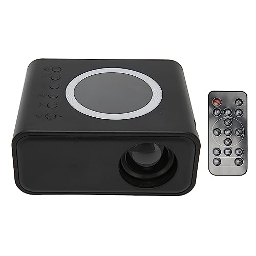Tragbarer -Projektor, 1080P, 4:3/16:9, 4 Ω 2 W Lautsprecher, Heimkino-Projektor, Kabelgebundene und Kabellose Bildschirmprojektion, Tragbarer Filmprojektor für den (Black) von CCYLEZ