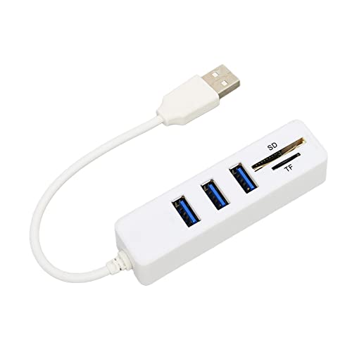 Tragbarer USB-Splitter mit 3 Anschlüssen, Plug-and-Play, USB-2.0-Hub, 480 Mbit/s, USB-Splitter für Tastatur, Maus, Hartschale (weiß) von CCYLEZ