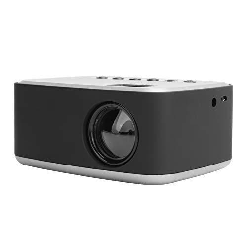 Tragbarer Videoprojektor, 1080P Mini Heimkino HD Projektor, mit LED-Licht, kompatibel mit AV/USB//Micro-USB-Eingangsklemme Heimvideoprojektor (UK-Stecker) von CCYLEZ