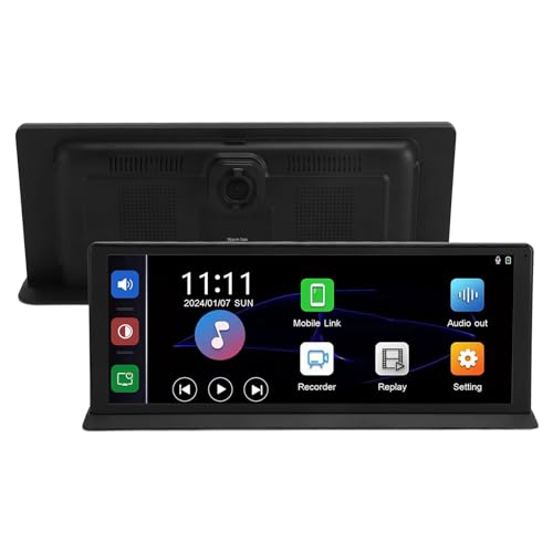 Tragbares Autoradio und Android Auto, Autoradio-Empfänger mit Touchscreen und Bluetooth-WLAN-ADAS-Funktion, 1080P-Rückfahrkamera, 4K-Dashcam für Android für CarPlay von CCYLEZ