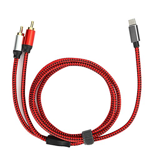 Typ-C zu Dual Cinch Audiokabel, 1,5 m vergoldetes Aux Zusatz Stereo Y-Splitter Adapterkabel von Stecker zu Stecker, Typ C für Moible Phone/Tablet/Laptop, Cinch für DVD/TV/Lautsprecher(1,5 M.) von CCYLEZ