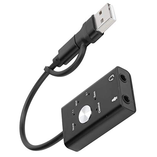 UAB C to Audio Soundkarte,7.1 Kanal USB Soundkarte, Laptop Externer 2 in 1 Soundkartenadapter,für Win 2000/2003/XP/Vista/Windows 7/8,OS X V9.0 oder Höher von CCYLEZ