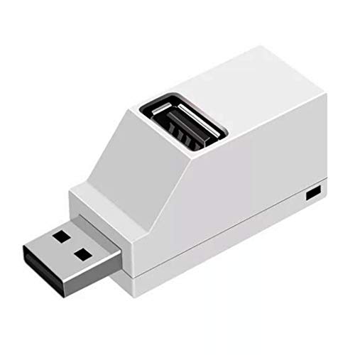 USB 2.0 3 Port Hub, 3 In 1 USB 2.0 Splitter Datenhub Computer Plug-in Extender 55 x 24 x 18 mm für Verschiedene Geräteanwendungen ohne Treiber(Weiß) von CCYLEZ