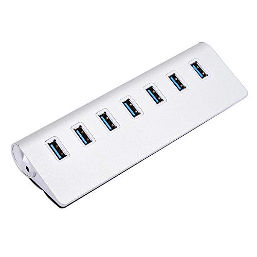 USB 3.0 Splitter Hub, 7 in 1 USB Dockingstation aus Aluminiumlegierung, Für Windows 93/98/2000/2003 / ME/XP/Vista / Win7, für Festplatte, U Disk, Kartenleser von CCYLEZ