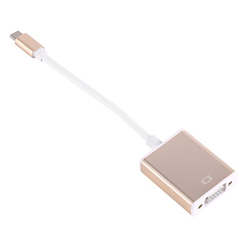 USB 3.1 auf VGA-Kabel, Multiport-Adapter, USB C auf VGA-Projektor-Adapterkabel, Tragbarer Adapter, Umkehrbar, Plug and Play, für Computer, Desktop, Laptop, (Gold) von CCYLEZ