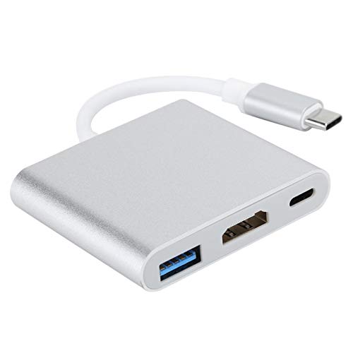 USB C Hub, 3-in-1 Dockingstation aus Aluminiumlegierung Typ C, USB3.1 + HDMI + USB3.0, 4K USB 3.0-Adapter HDMI Kabel für Notebooks, Mobiltelefone, Tablets von CCYLEZ