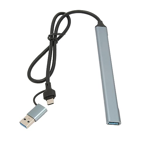 USB C Hub Extender, USB 3.0 Dockingstation 7 Schnittstellen 5Gbps High Speed Aluminiumlegierung Plug and Play mit Typ C Hub für Laptop PC von CCYLEZ