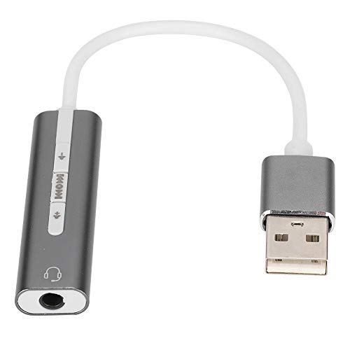 USB Soundkarte,Externe Stereo USB Audio Soundkarte mit 3,5 mm Klinke,Plug and Play,Aluminiumlegierung 3,5 mm Klinken Soundkarte für Alle Computersysteme von CCYLEZ