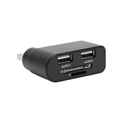 USB-Splitter, 2-Port-USB-HUB, Ultra-Slim-Daten-USB-Hub, High-Speed-Splitter, mit Speicherkartenanschlüssen, für Laptop/Auto/Datenübertragung/Flash-Laufwerk von CCYLEZ