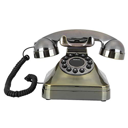 Vintage Festnetz, schnurgebundenes Vintage Telefon, antike Bronze Festnetz mit großer Zifferntastatur und großem Knopf, für Zuhause und Dekoration von CCYLEZ