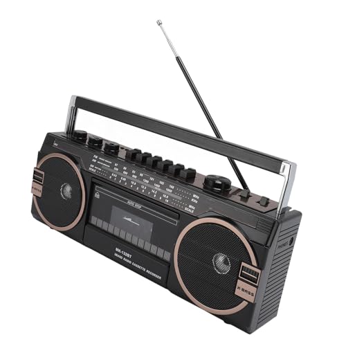 Vintage-Kassettenspieler, AM FM SW-Kassettenspieler, Retro-Bluetooth-Kassettenspieler, Multifunktional, Kabelloser Bluetooth-Spieler, tragbar. Eingebauter Rekorder. Schnelles Vintage-Kassettenspieler, AM FM SW-Kassettenspieler, Retro-Bluetooth-Kassettenspieler, Multifunktional, Kabelloser Bluetooth-Spieler, tragbar. Eingebauter Rekorder. Schnelles von CCYLEZ