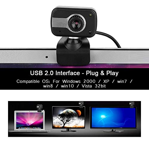 Webcam Mit Mikrofon, 12MP HD 360 ° Webkamera, Plug & Play, USB-Computerkamera HD-Streaming-Webcam Für Webkonferenzen, MSN, Skype von CCYLEZ