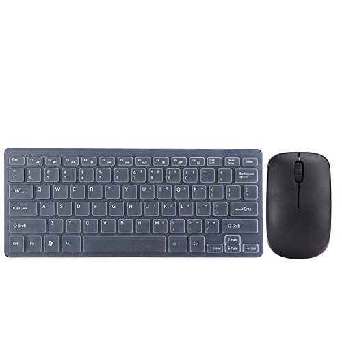Wireless Keyboard Mouse Set, 2,4 G Wireless Keyboard Mouse Set mit Tastaturschutz, ergonomische USB Keyboard Mouse Combo für Notebook Office Gaming, Plug and Play(Schwarz) von CCYLEZ