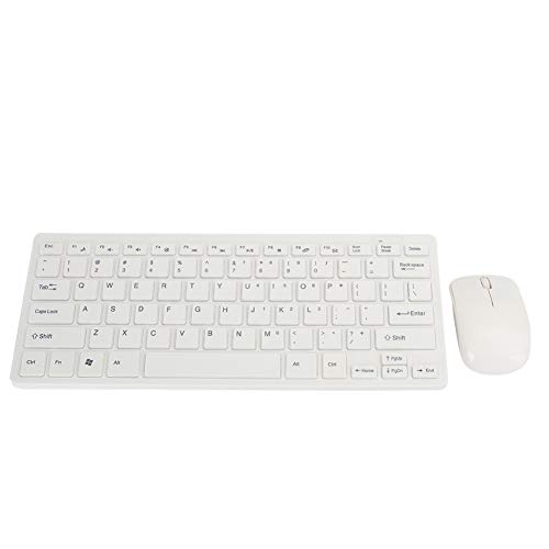 Wireless Keyboard Mouse Set, 2,4 G Wireless Keyboard Mouse Set mit Tastaturschutz, ergonomische USB Keyboard Mouse Combo für Notebook Office Gaming, Plug and Play(Weiß) von CCYLEZ