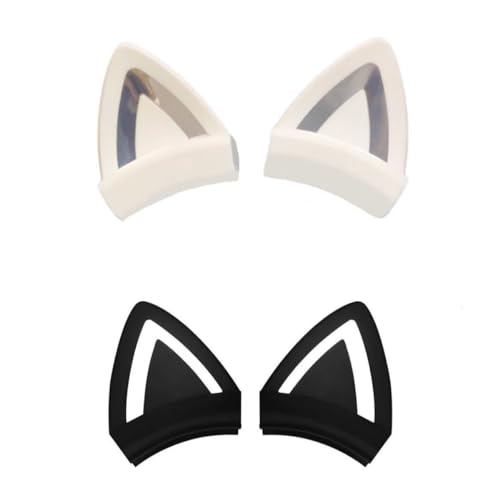 CCeCCe 2 Paar Gaming-Headsets mit Katzenohren-Clip, universeller Silikon-Over-Ear-Gaming-Kopfhörer, Kitty-Ohren-Kopfband-Aufsatz für Kinder-Kopfhörer, Studio-Monitor, kabelgebunden, On-Ear-Kopfhörer von CCeCCe