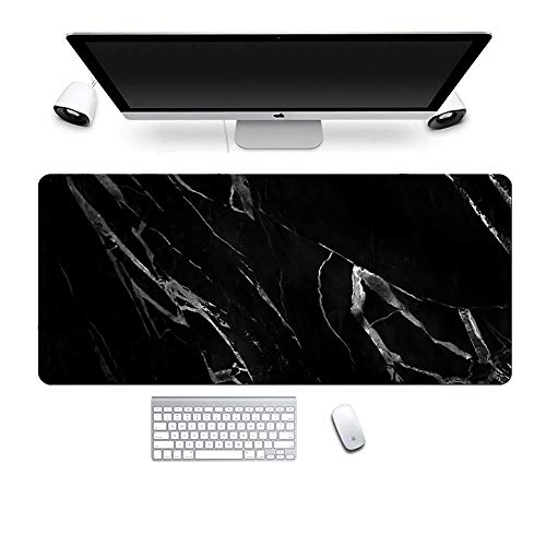 CClz Große Marmor Muster Schreibtischunterlage, Office Mauspad Mat Tischunterlage Nicht-Slip Rubber Mouse Pad Langlebige Abgesteppten Kanten Für Computer Laptop Home-b 90x40cm(35x16inch) von CClz