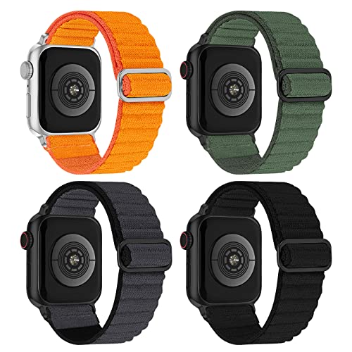 CCnutri Elastisches Nylon Loop Armband Kompatibel mit Apple Watch 38mm 40mm 41mm 42mm 44mm 45mm 46mm 49mm, Stoff Geflochten Sport Band Damen Herren für iWatch SE Serie 10 9 8 7 6 5 4 3 2 1, 4 Stück CCnutri Elastisches Nylon Loop Armband Kompatibel mit Apple Watch 38mm 40mm 41mm 42mm 44mm 45mm 46mm 49mm, Stoff Geflochten Sport Band Damen Herren für iWatch SE Serie 10 9 8 7 6 5 4 3 2 1, 4 Stück von CCnutri