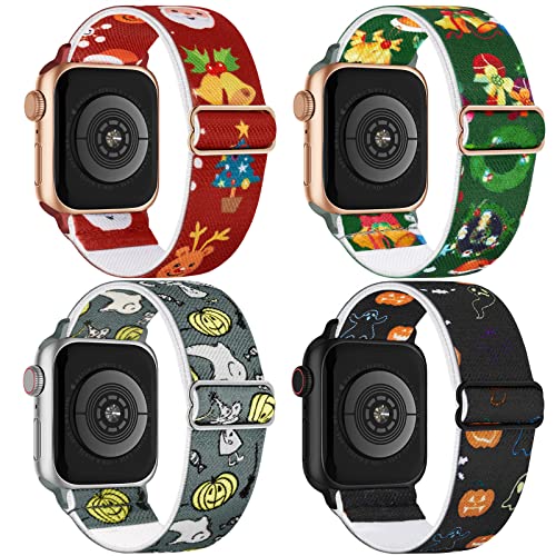 CCnutri Elastisches Nylon Loop Armband Kompatibel mit Apple Watch 38mm 40mm 41mm 42mm 44mm 45mm 46mm 49mm, Stoff Geflochten Sport Band Damen Herren für iWatch SE Serie 10 9 8 7 6 5 4 3 2 1, 4 Stück CCnutri Elastisches Nylon Loop Armband Kompatibel mit Apple Watch 38mm 40mm 41mm 42mm 44mm 45mm 46mm 49mm, Stoff Geflochten Sport Band Damen Herren für iWatch SE Serie 10 9 8 7 6 5 4 3 2 1, 4 Stück von CCnutri