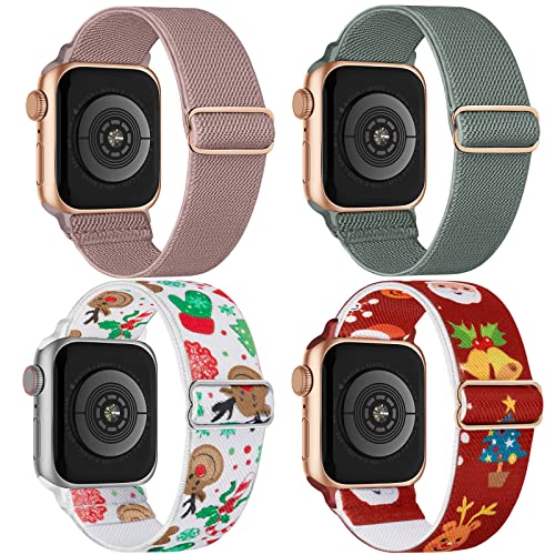 CCnutri Elastisches Nylon Loop Armband Kompatibel mit Apple Watch 38mm 40mm 41mm 42mm 44mm 45mm 46mm 49mm, Stoff Geflochten Sport Band Damen Herren für iWatch SE Serie 10 9 8 7 6 5 4 3 2 1, 4 Stück CCnutri Elastisches Nylon Loop Armband Kompatibel mit Apple Watch 38mm 40mm 41mm 42mm 44mm 45mm 46mm 49mm, Stoff Geflochten Sport Band Damen Herren für iWatch SE Serie 10 9 8 7 6 5 4 3 2 1, 4 Stück von CCnutri