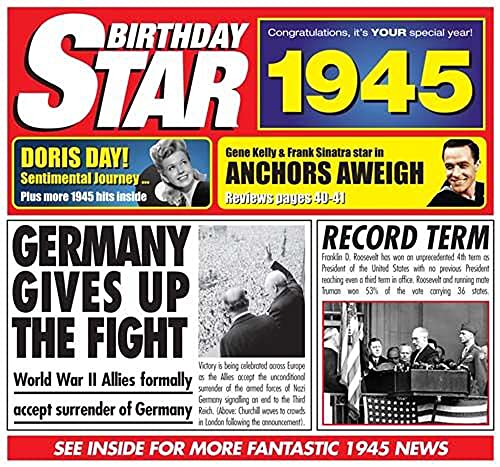 1945 Birthday Gifts -1945 Chart Hits CD and 1945 Birthday Star Card von CD Card Company