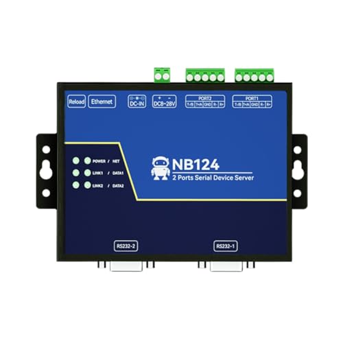 2-Kanal Serial Server Edge Computing Gateway RS232 RS422 RS485 RJ45 Modbus Gateway NB124ES POE Empfangsleistung TCP/UDP/MQTT DC 8-28V von CDBAIRUI