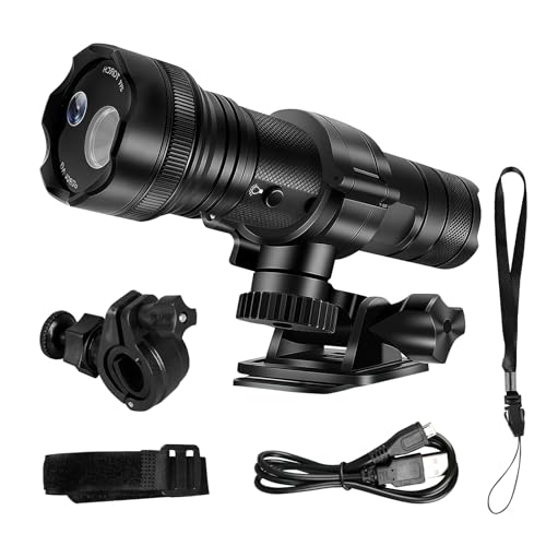 CDIYTOOL Motorrad Helmkamera 4K HD & 120° Weitwinkel Action Kamera Loop Aufnahme Outdoor Wasserdicht Sport Action Cam mit Taschenlampe 5 Beleuchtungsmodi von CDIYTOOL