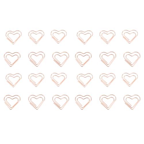 100 Stück Herz-Büroklammern – 2 Farben, Kleine Büroklammern in Liebesherzform – Lustige Herzklammern – Metall-Büroklammern für Frauen, Papier, Dokumente, Notizen, Sortierung, von CDQL