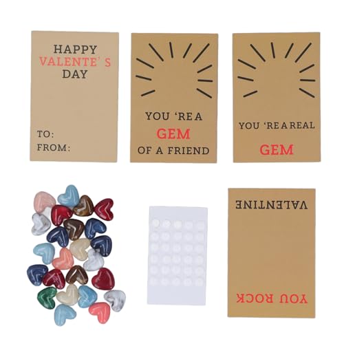 CDQL 24-teilige Alentines-karten mit Herzförmigen Kristallsteinen – Valentinstaggeschenke für Kinder – Valentinstag-austauschkartengeschenk für Schulklassengeschenke, Einzigartige von CDQL