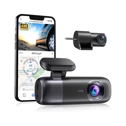 F9 Dash Cam 4K vorne und hinten WiFi GPS Autokamera for Parkmodus Auto DVR for Nachtsicht Auto Recorder per App-Steuerung(No HW KIT) von CDQMTGCM