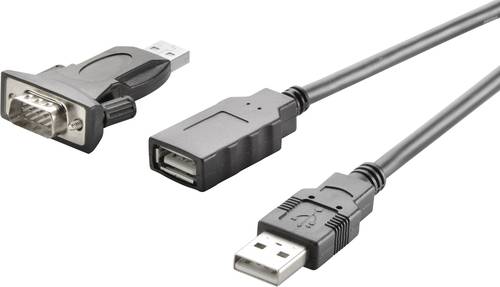 Seriell, USB 2.0 Anschlusskabel [1x USB 2.0 Stecker A - 1x D-SUB-Stecker 9pol.] vergoldete Steckkont von CE