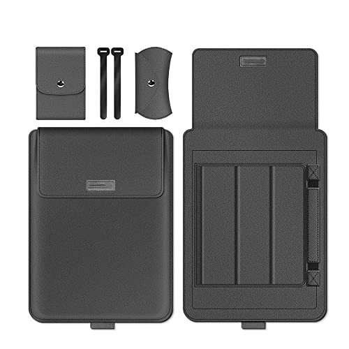 CEAeis Universelle multifunktionale wasserdichte Notebook-Tasche, Laptop-Hülle mit verstellbarem Ständer, 3-in-1-Ständer, Faltbare Leder-Laptop-Hülle (13/14in,Gray) von CEAeis